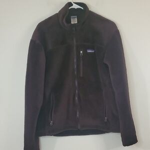 Patagonia Regulator Mens Full Zip Fleece Jacket Size Small Brown Thick & Heavy